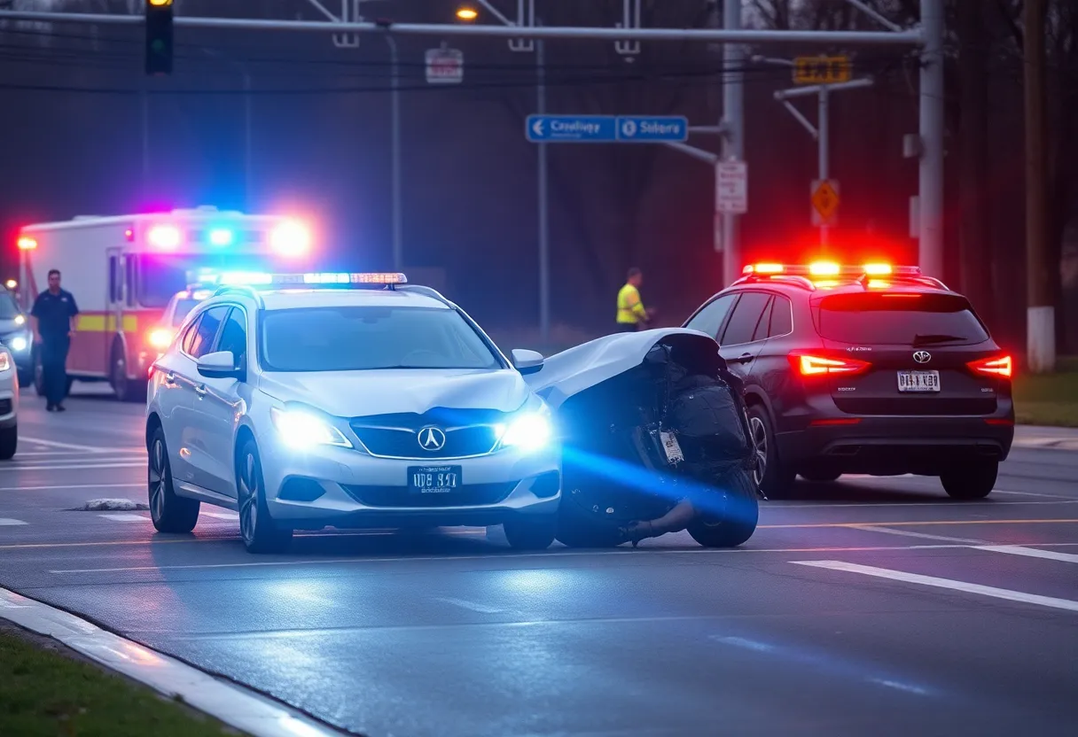 Emergency responders at the site of a two-vehicle crash in Lexington County