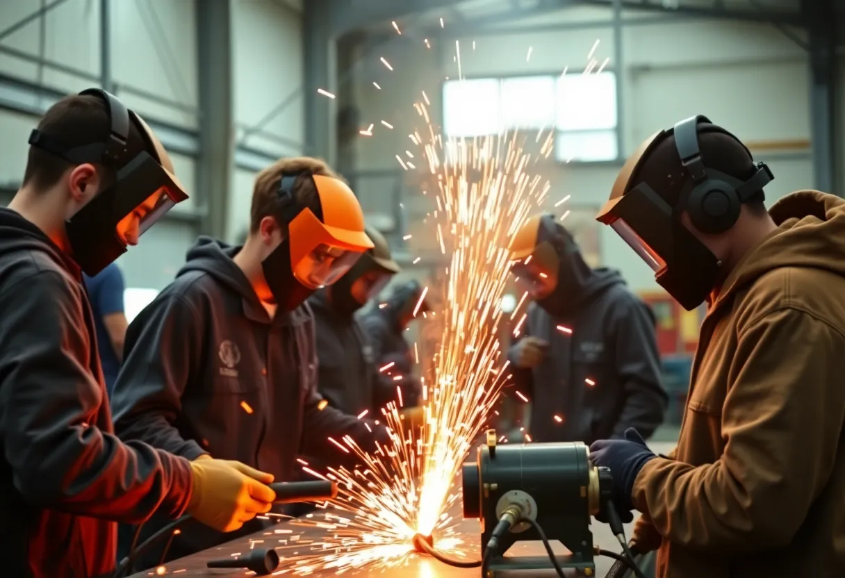 Students participating in welding competition at Horry Georgetown Technical College
