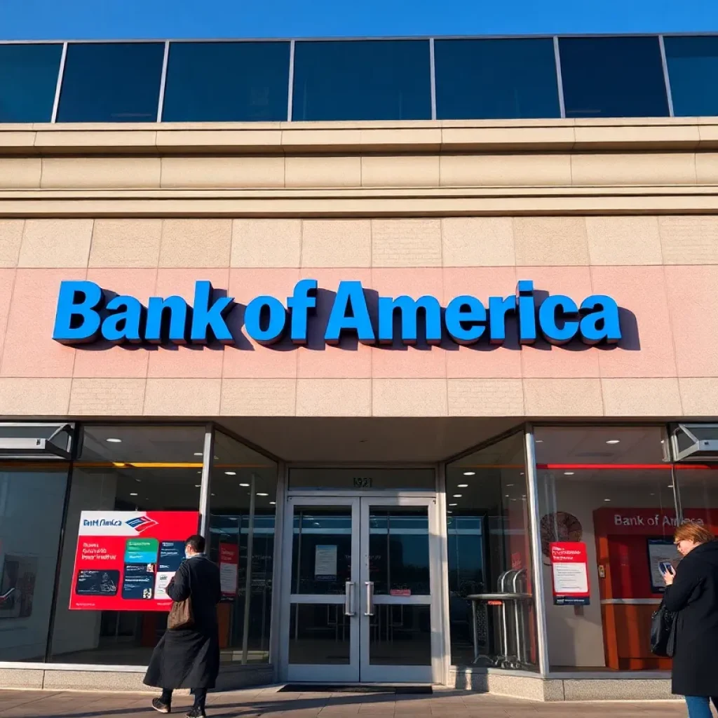 Exterior view of the Bank of America branch in Columbia