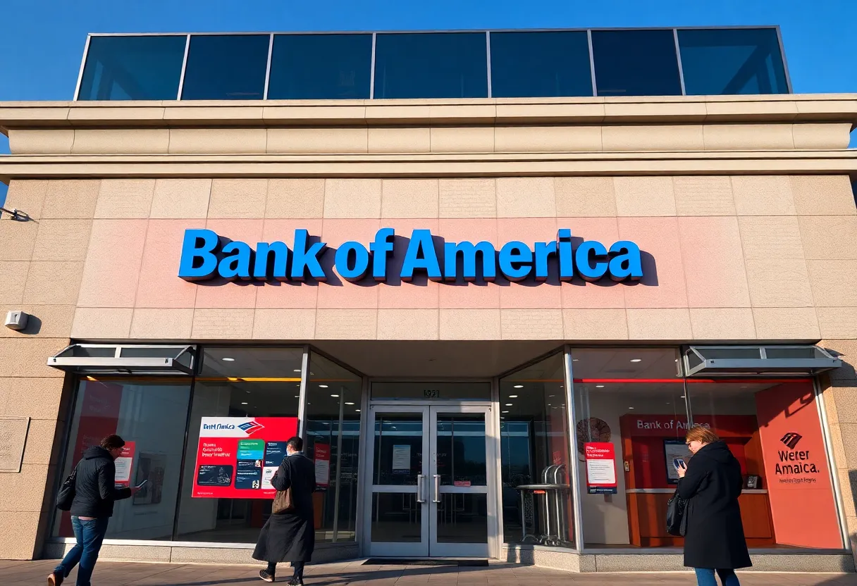 Exterior view of the Bank of America branch in Columbia
