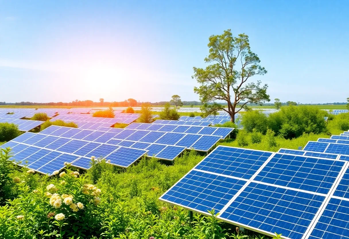 Solar panels in the Cayce solar energy project