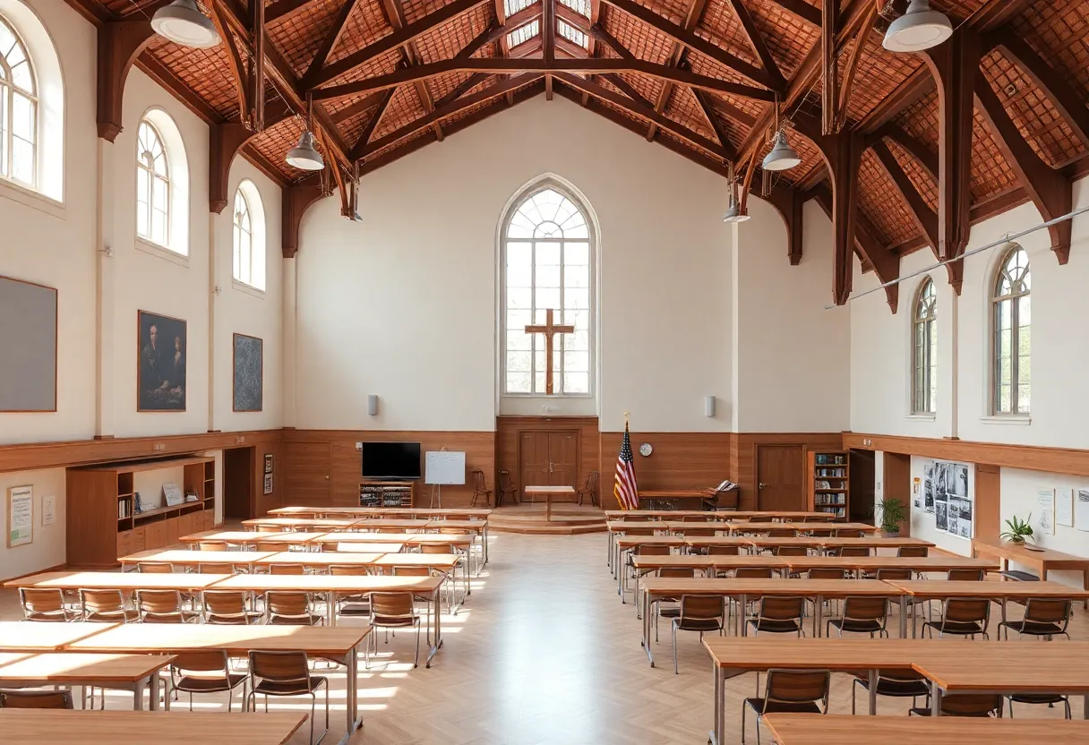 Interior view of College Place, Columbia College's renovated educational facility
