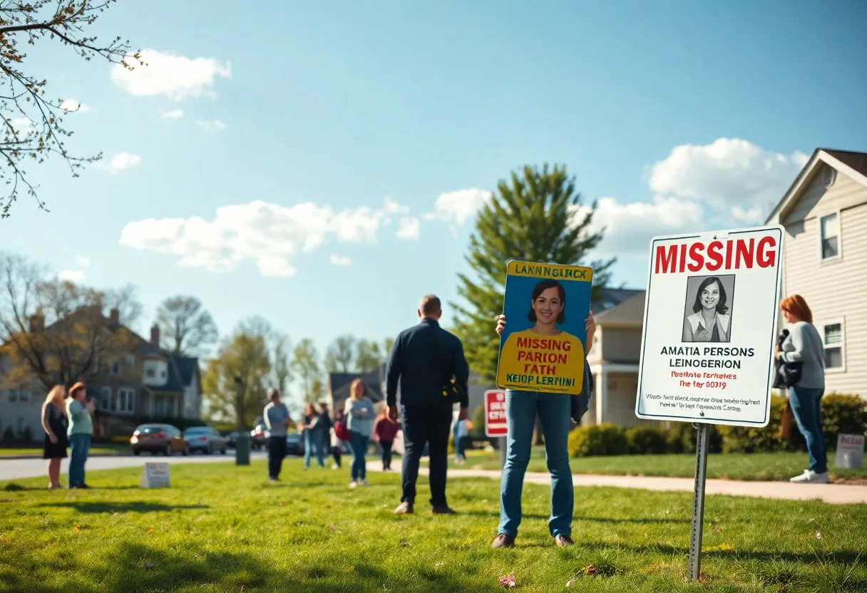 Community members engaging in awareness activities for missing persons
