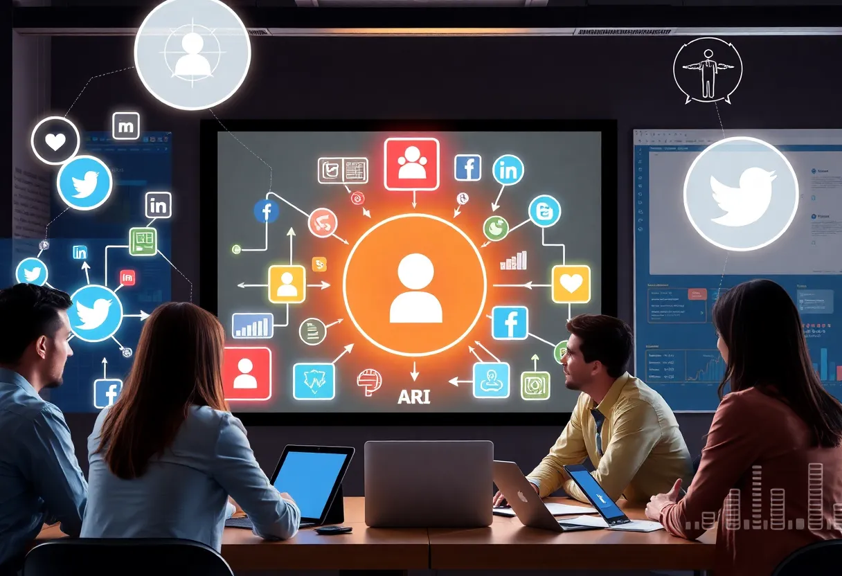 Team discussing social media algorithms for digital marketing