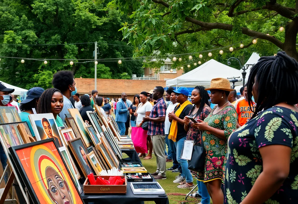 Juneteenth celebration in Columbia, South Carolina with artists and performers