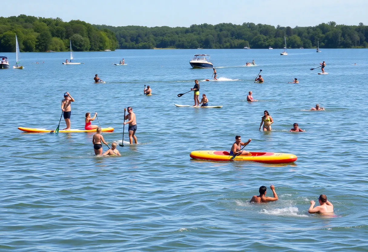 People enjoying water sports at Lake Murray