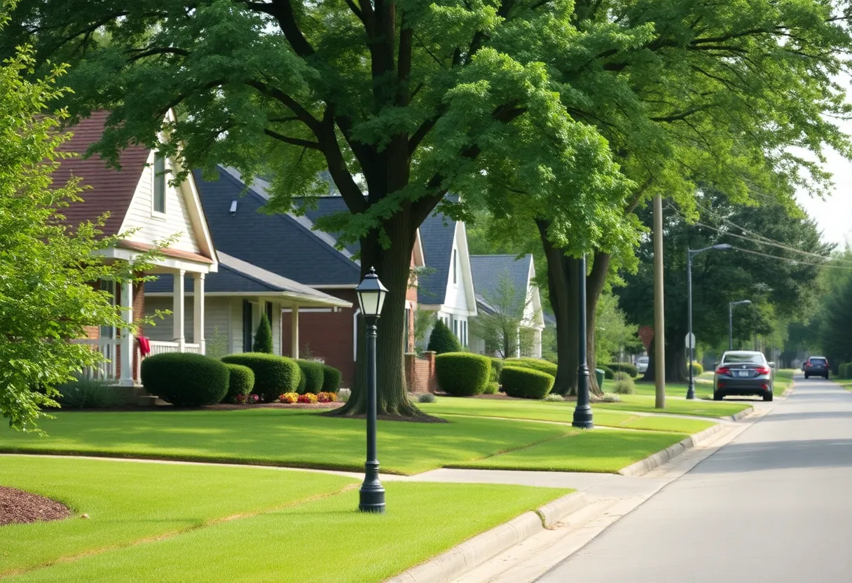 A calm Lexington neighborhood showing engagement and community spirit