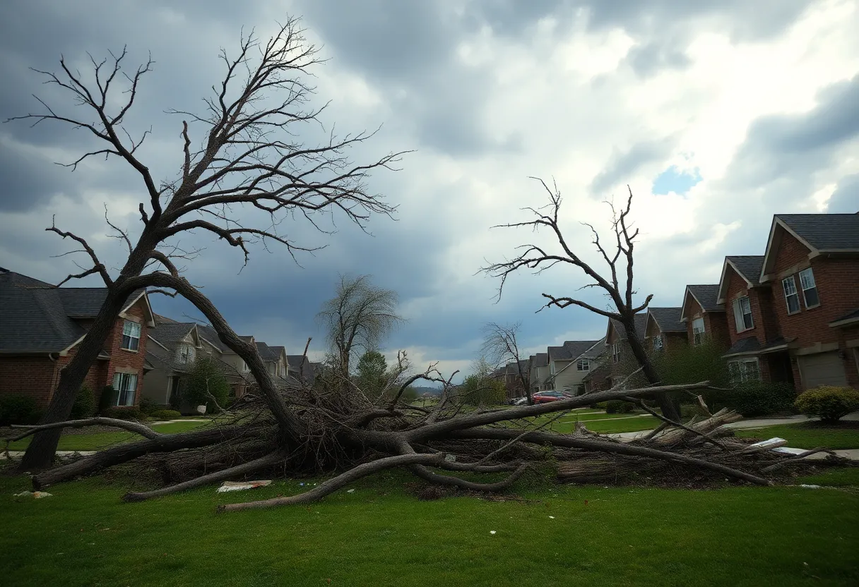Damage caused by an EF1 tornado in Lexington County