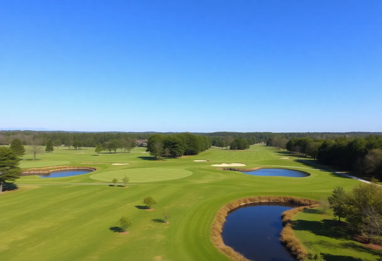 Scenic Lexington SC golf course with diverse landscapes