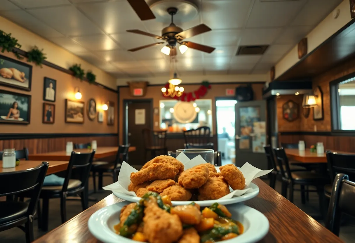 Patrons enjoying Southern comfort food at Lizard's Thicket