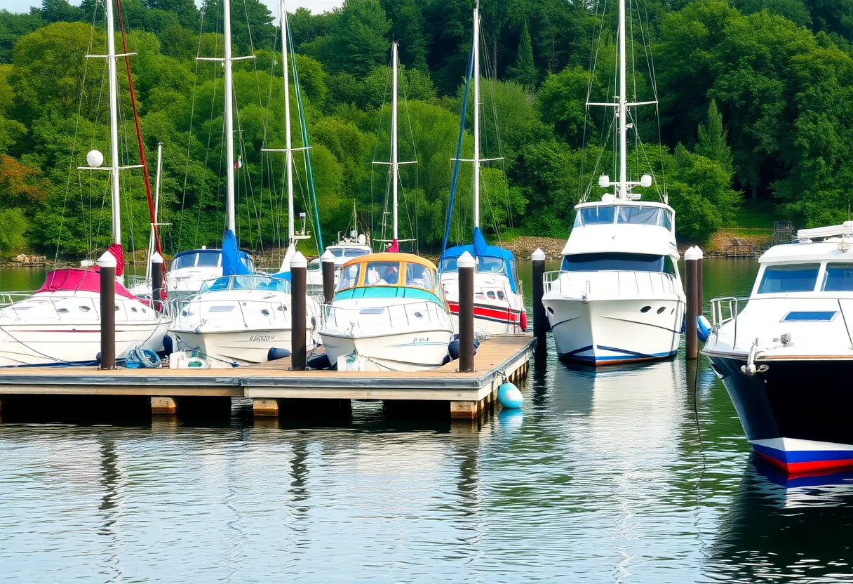 Boats moored safely at a dock