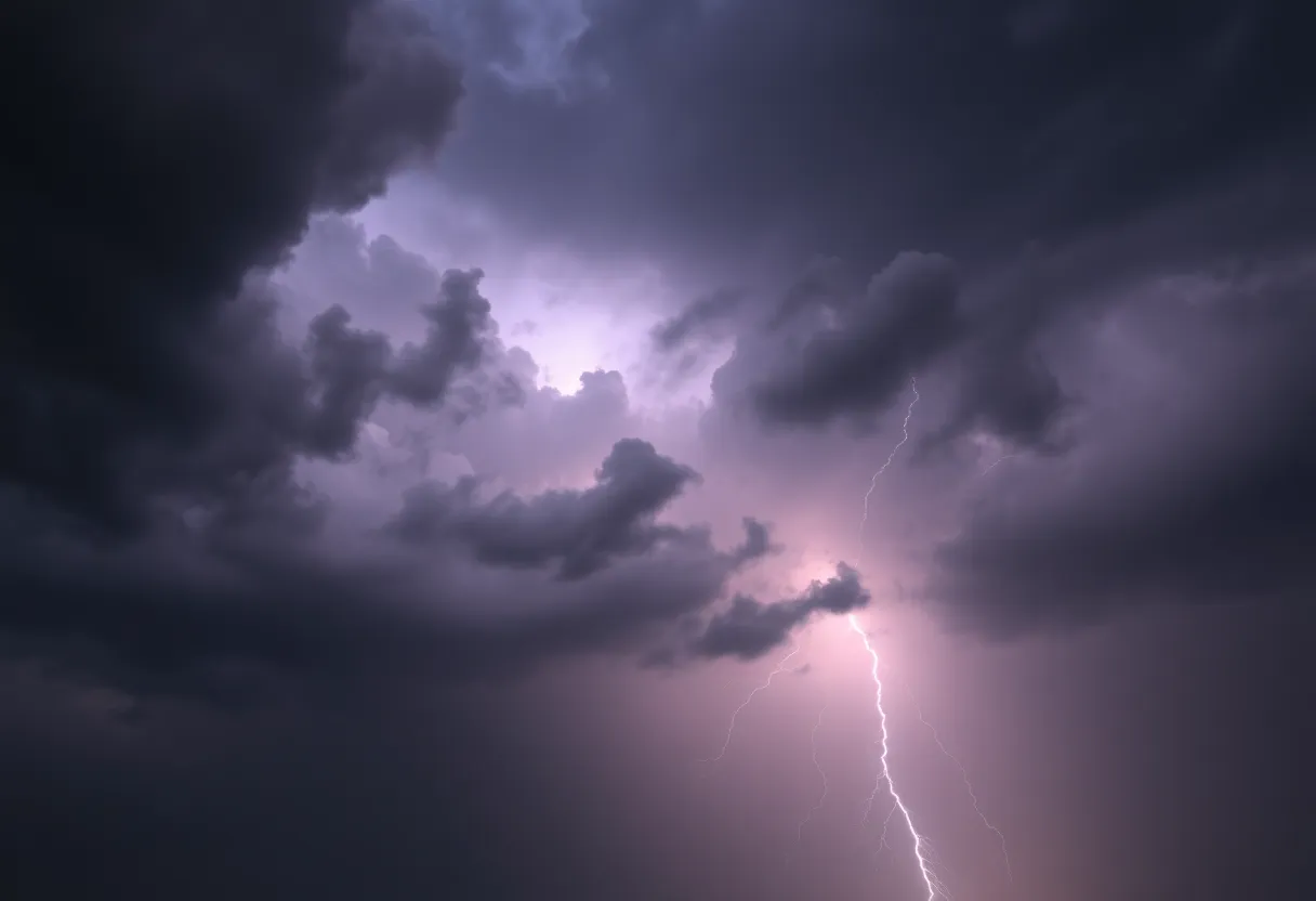 Dark storm clouds over Aiken and Lexington counties