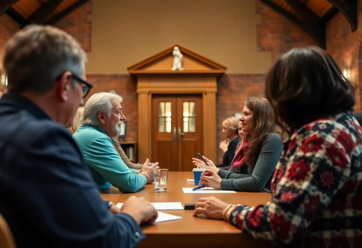 Community members participating in a town meeting in South Congaree.