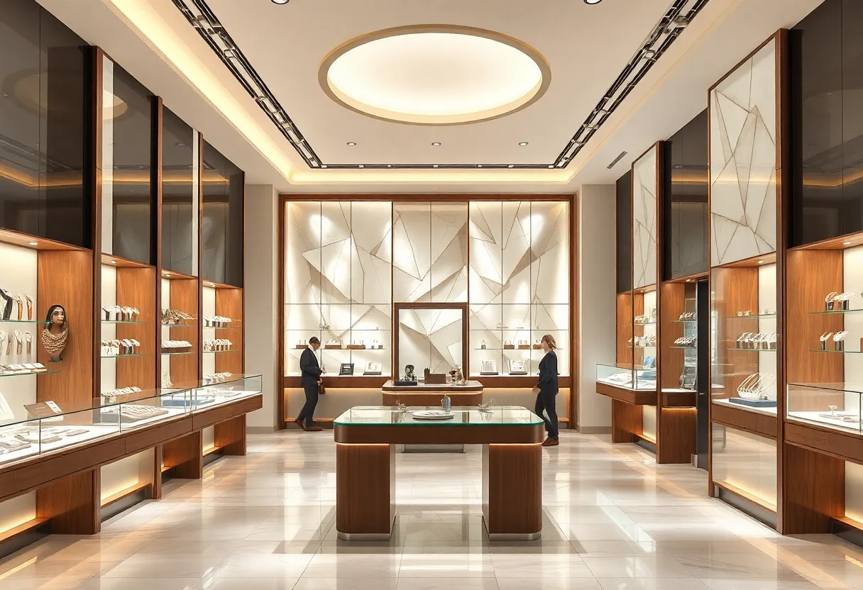 Interior view of Sylvan's Jewelers new store layout
