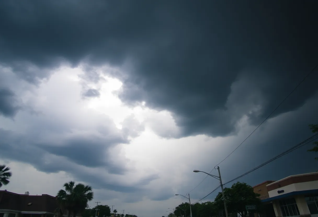 Dramatic clouds over Columbia SC before a storm