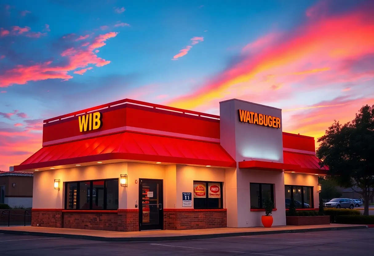 Exterior of Whataburger restaurant in Columbia