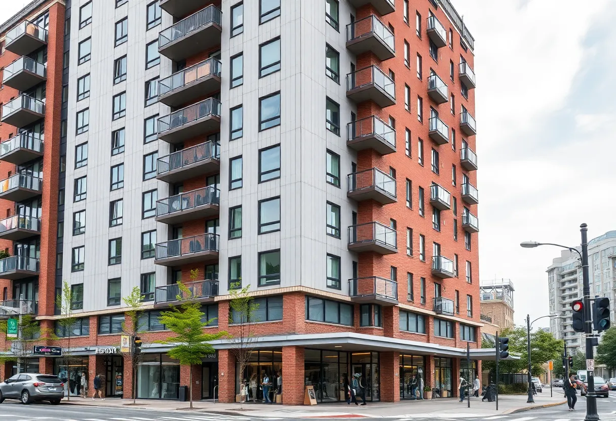 Rendering of Antique Apartments complex in Columbia