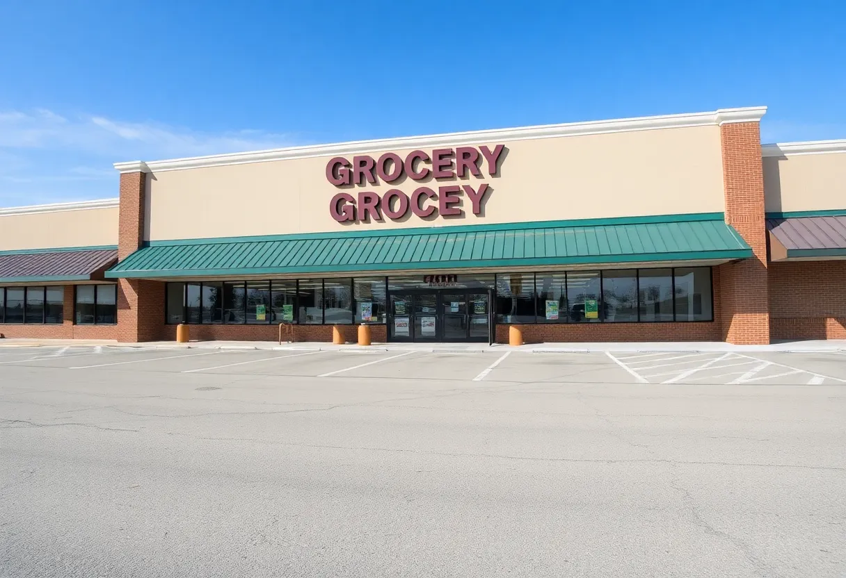 Exterior view of the permanently closed KJ’s Market in West Columbia