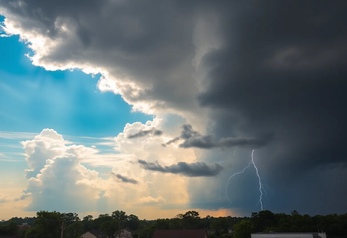 Heat and thunderstorms approaching Columbia SC