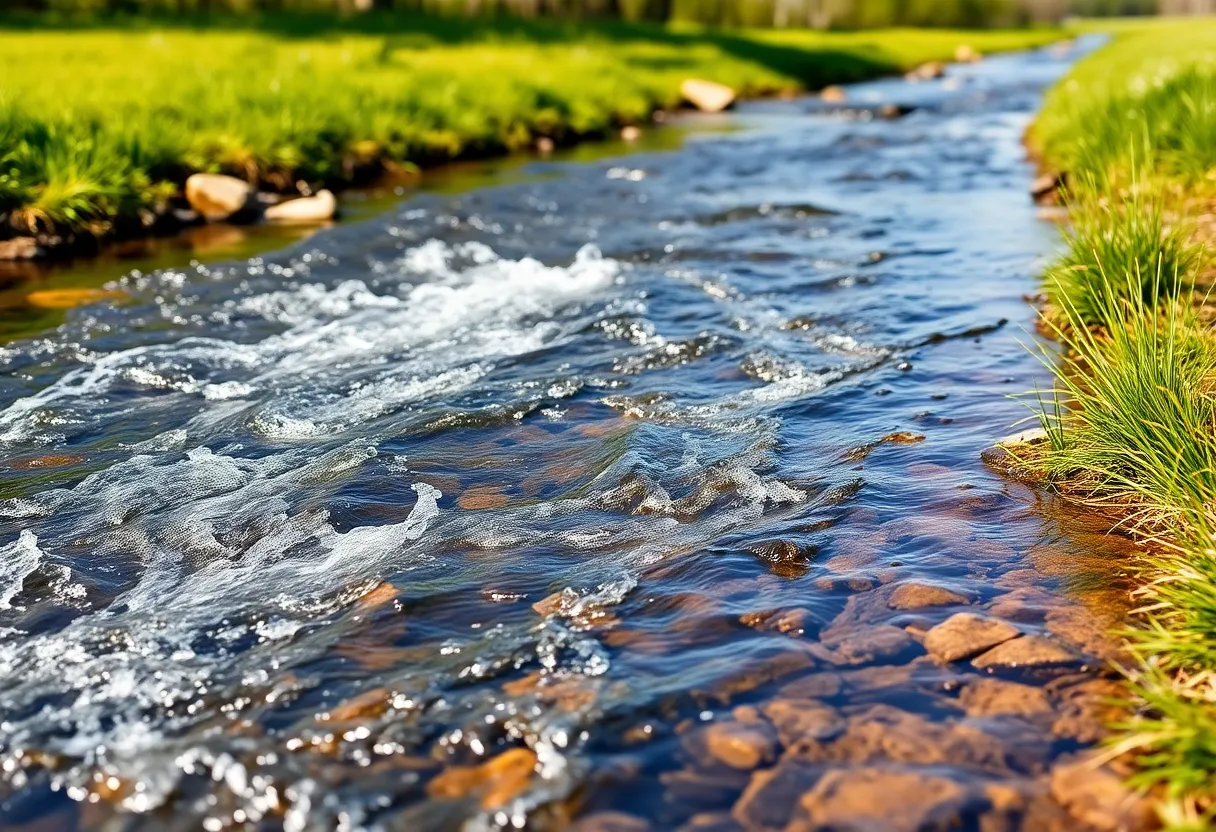 Clear stream representing safe drinking water