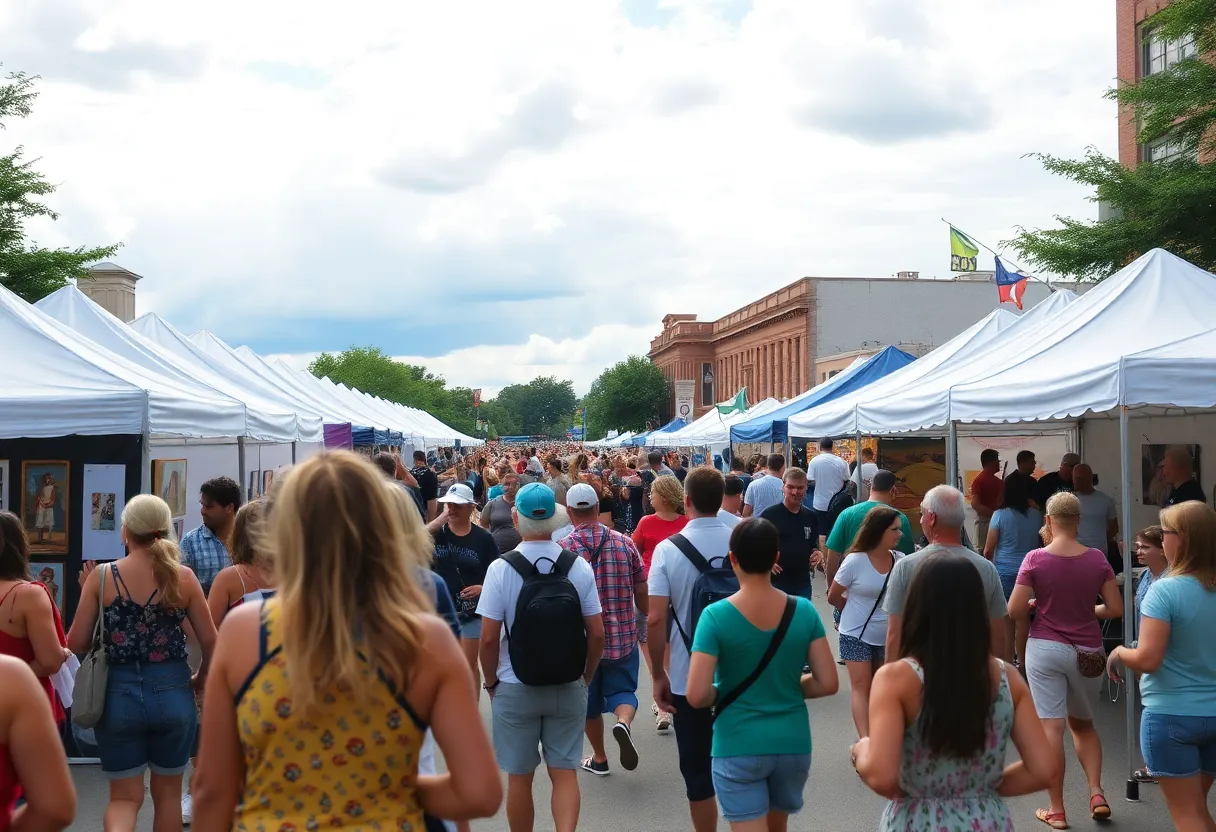 Crowd enjoying weekend events in Columbia, SC