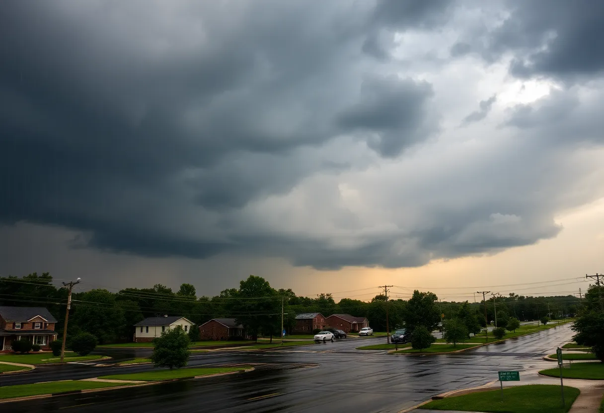 Stormy weather in Lexington County with signs of flooding