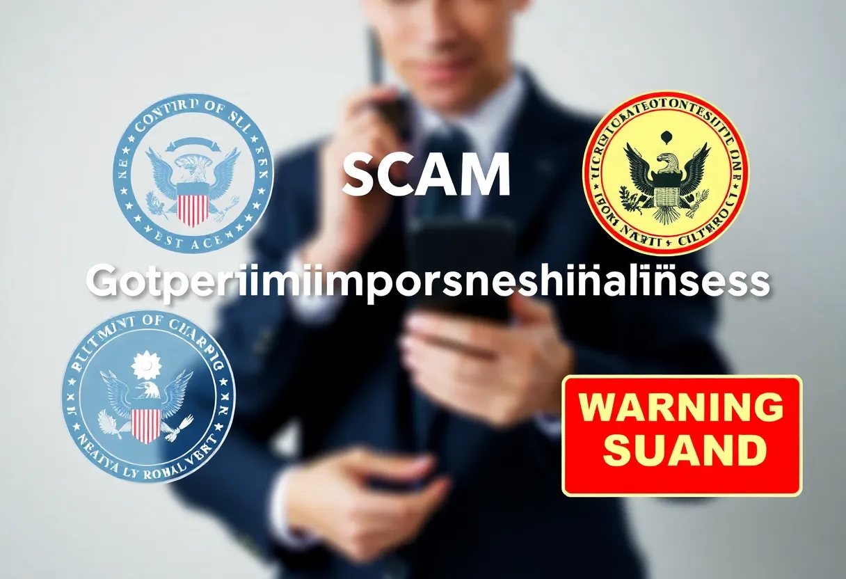 Concept image illustrating government impersonation scams.
