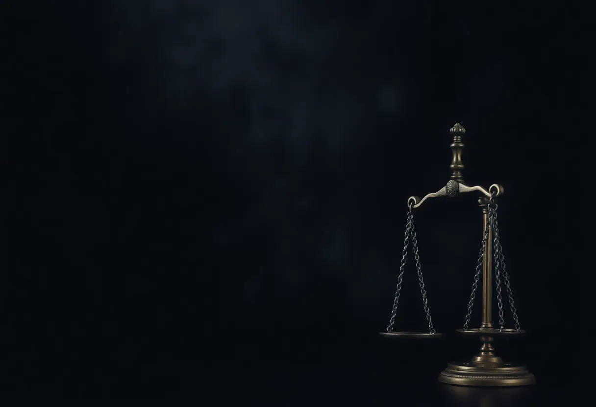 Symbolic image of justice related to human trafficking awareness