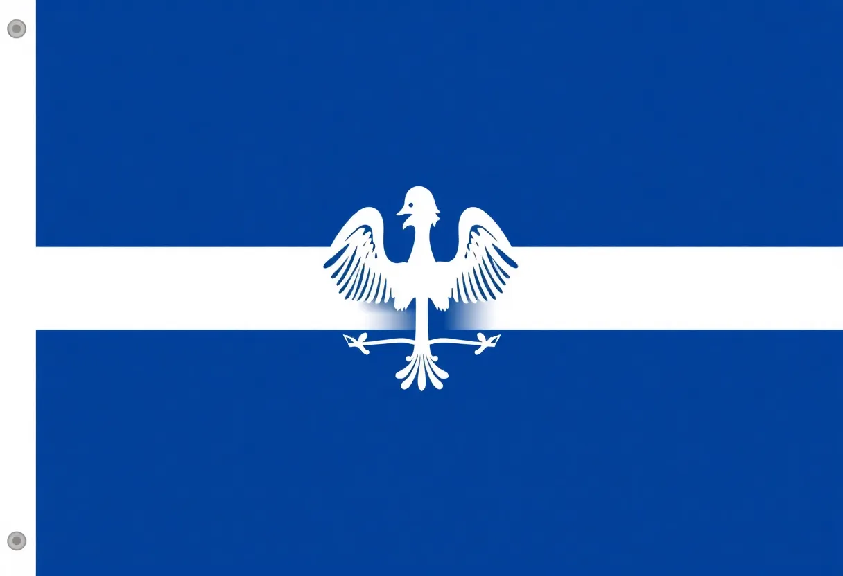 Flag design representing Lake Murray with South Carolina emblem