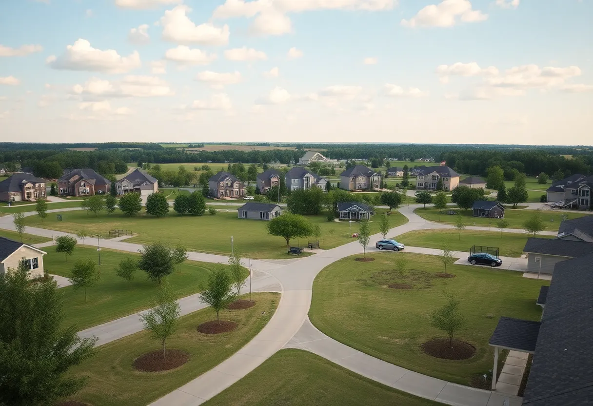 A view of suburban developments in Lexington County