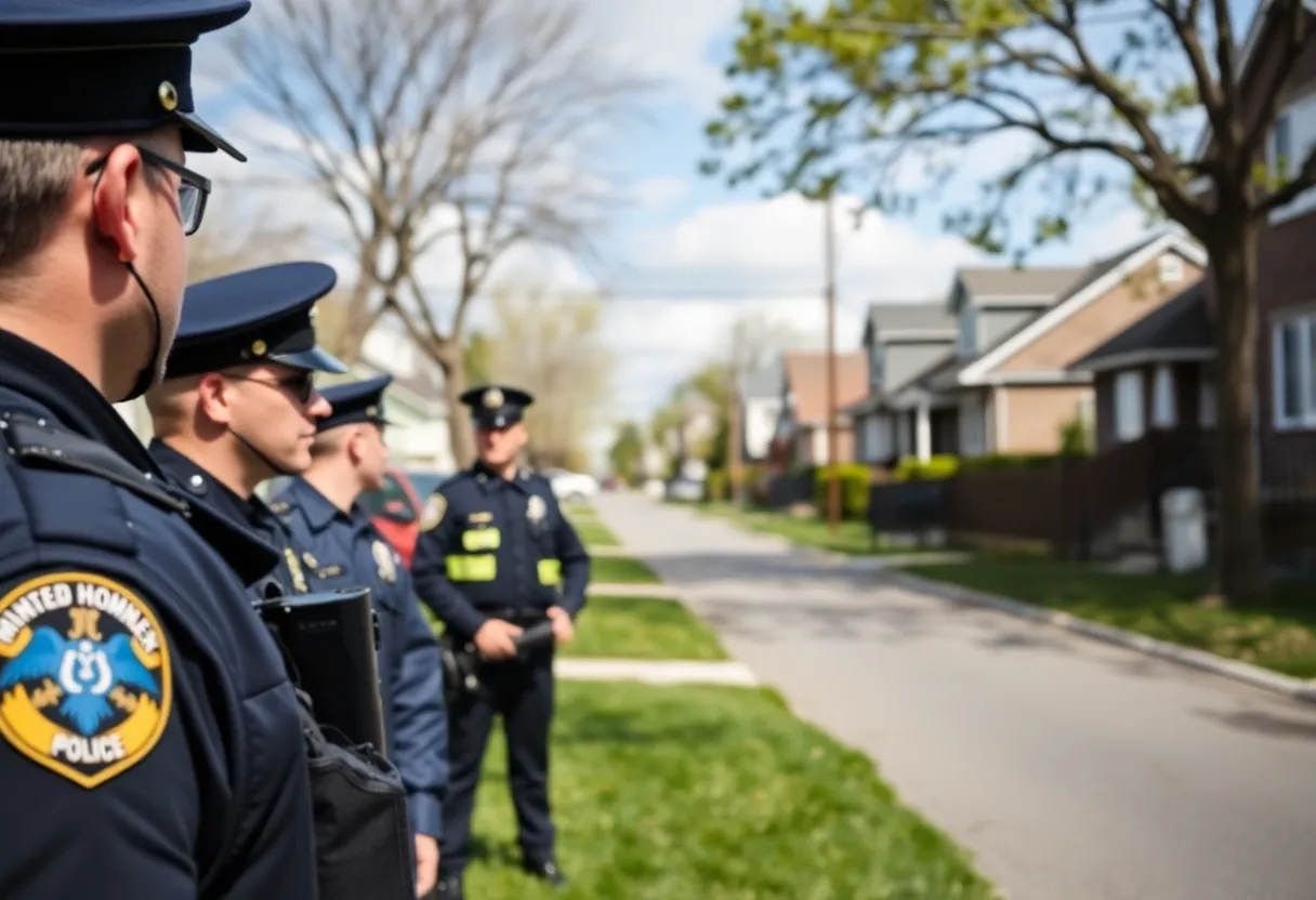 Police officers assisting in a barricade incident resolution in Lexington