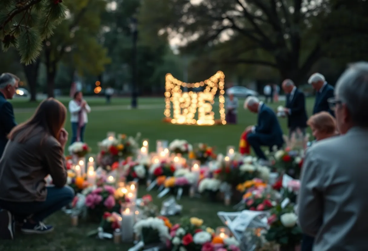 Community members gathered in remembrance of Tammy Adams Stone.