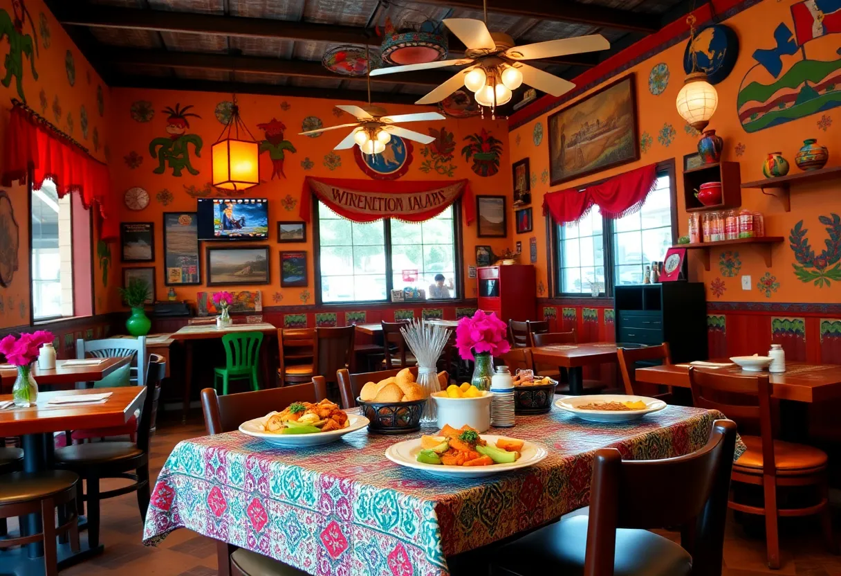 Cozy interior of Mi Tierra de Maiz restaurant with traditional decor