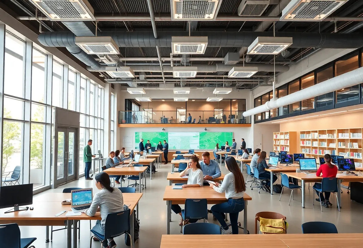 Modern classrooms and labs at the East Midlands Institute of Technology