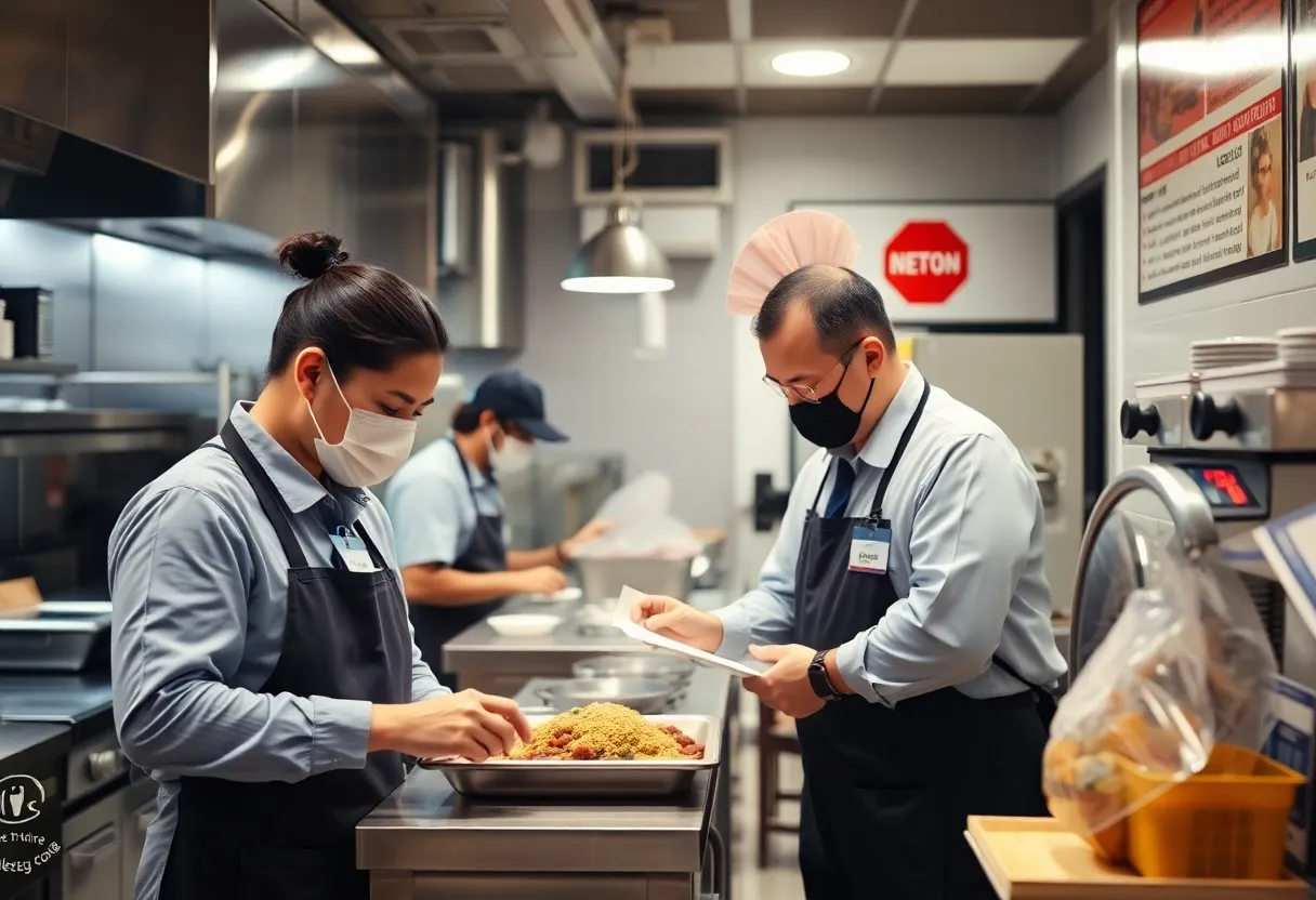 Inspectors conducting a restaurant safety inspection in South Carolina