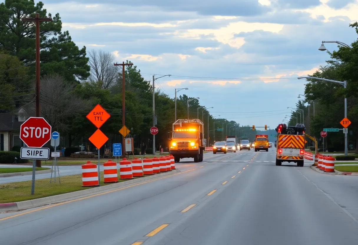 Construction work on Sunset Boulevard in Lexington, SC