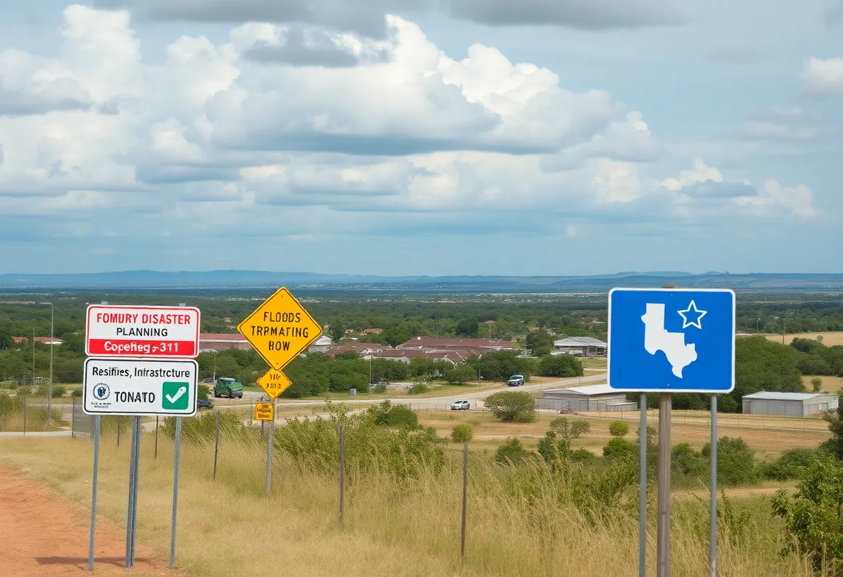 Texas landscape showcasing community efforts in disaster preparedness