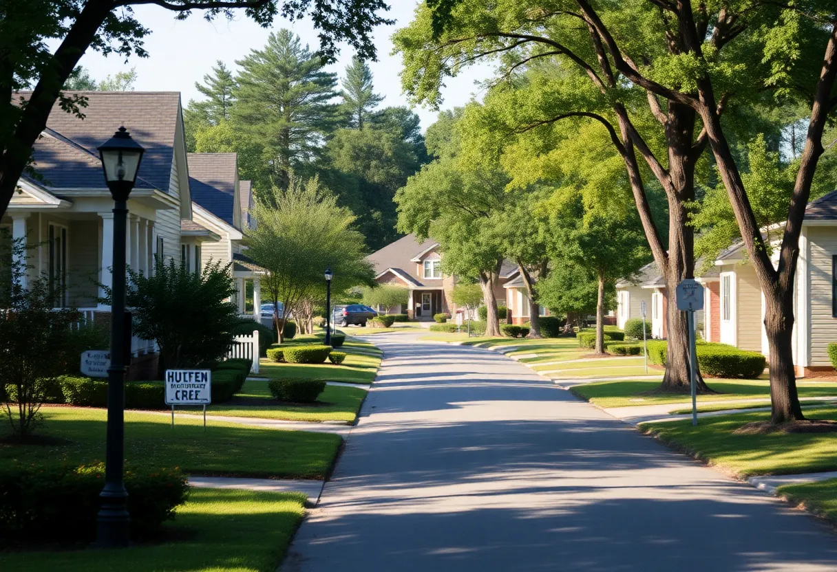 Suburban street in Chapin South Carolina