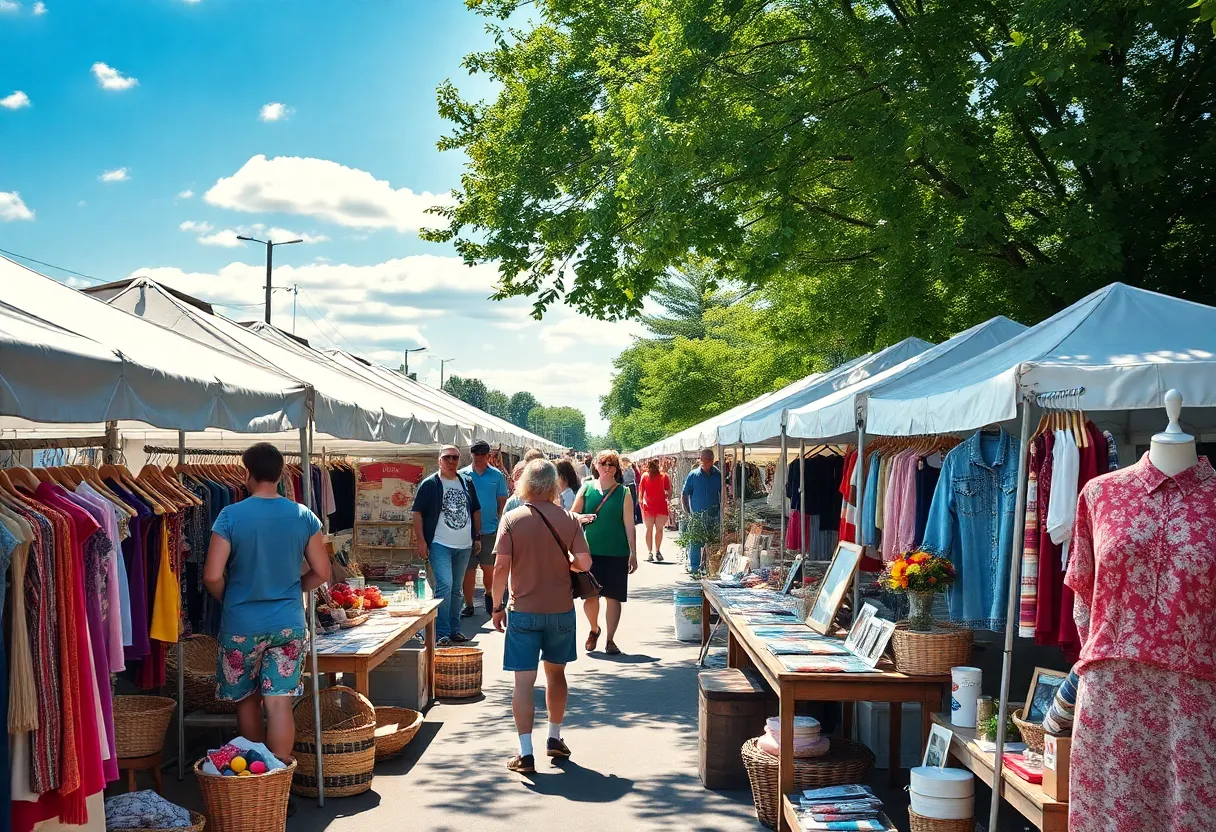 A bustling marketplace during Vintage Market Days in Columbia SC