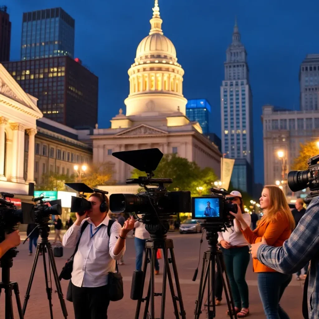 Scene depicting film professionals in Columbia, SC.
