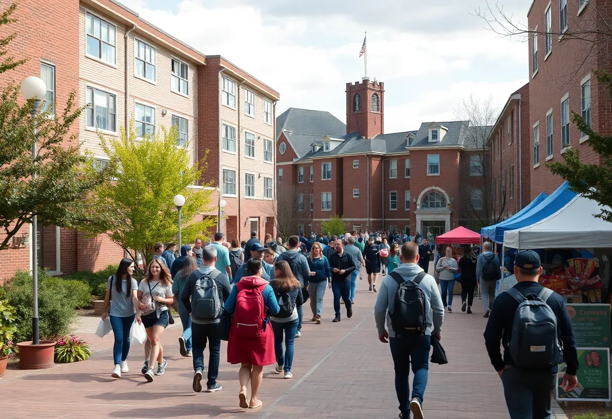 Students arriving at dormitories in Columbia during Move-In Weekend