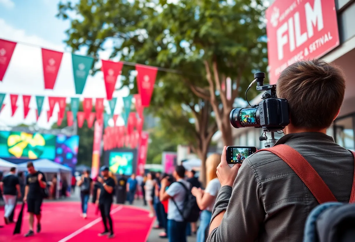 Red carpet event at Columbia's smartphone filmmaking contest