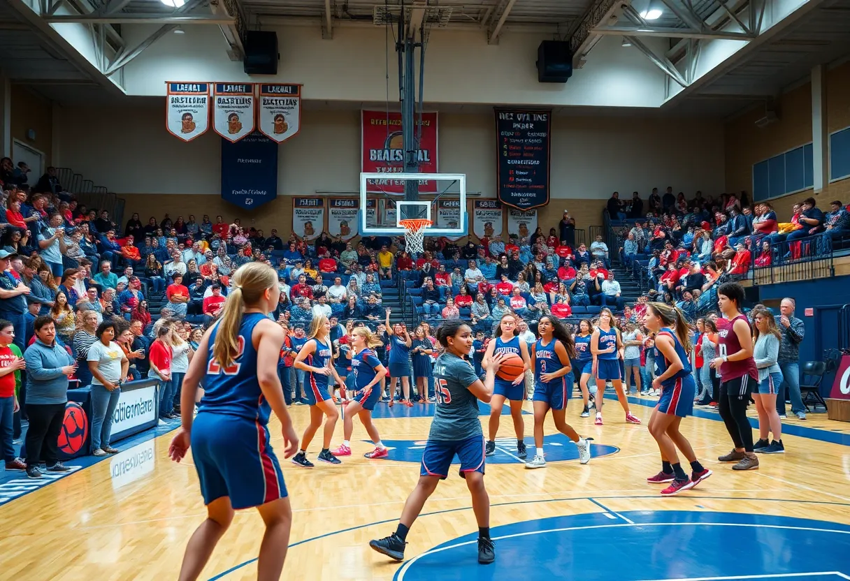 Fans cheering for Columbia women's basketball team at the court