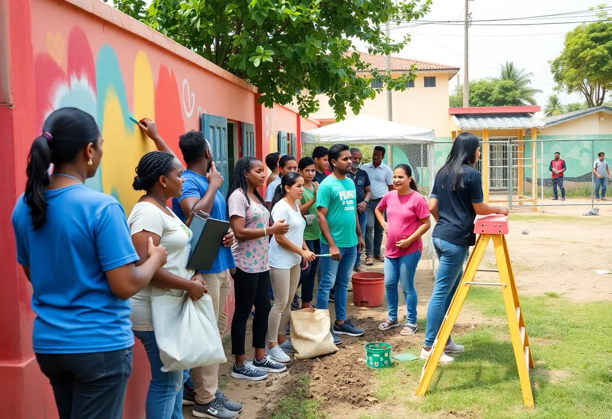 Volunteers participating in community service projects in Columbia, SC