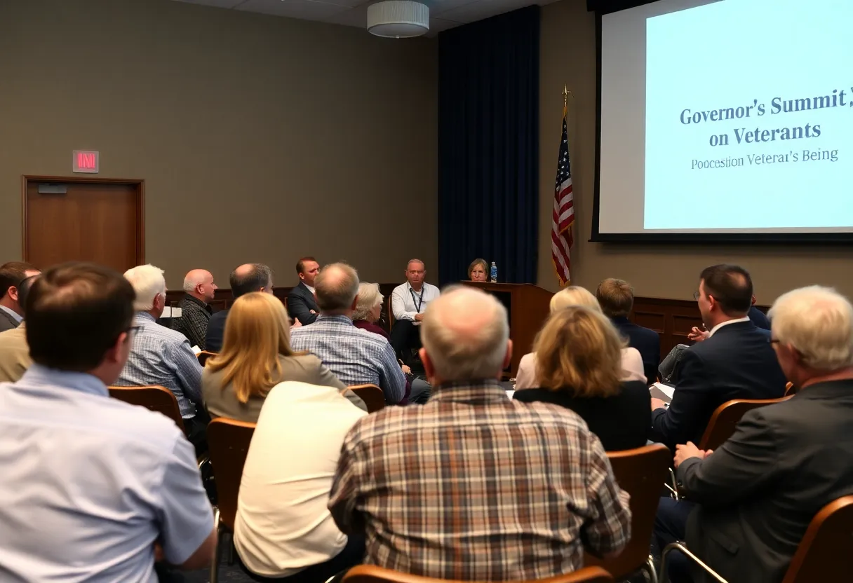 Conference room during the Governor's Summit on Veterans' Affairs