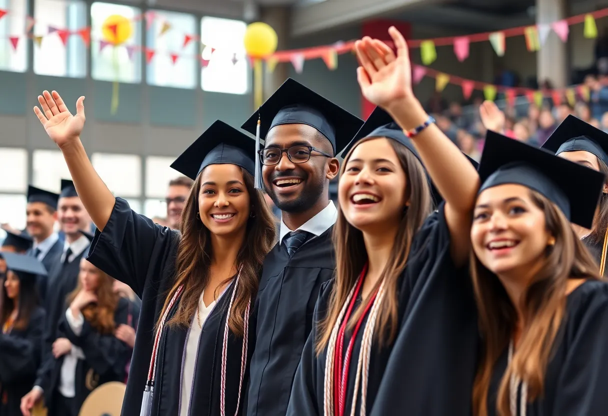 Graduation ceremony at Midlands Technical College celebrating diverse graduates.