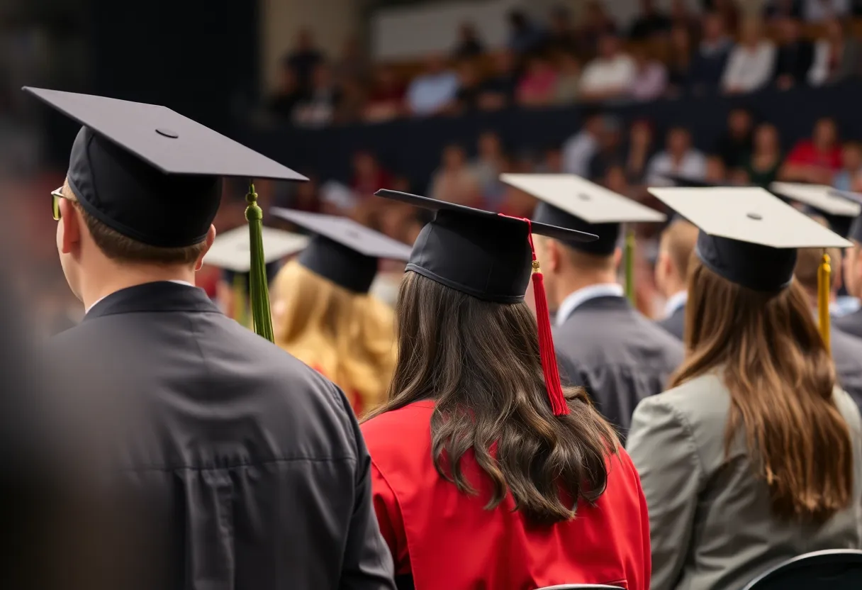 Students celebrating graduation at the Department of Juvenile Justice