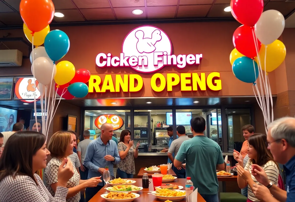 Grand opening of Guthrie's Chicken in Lexington with people dining and enjoying festivities