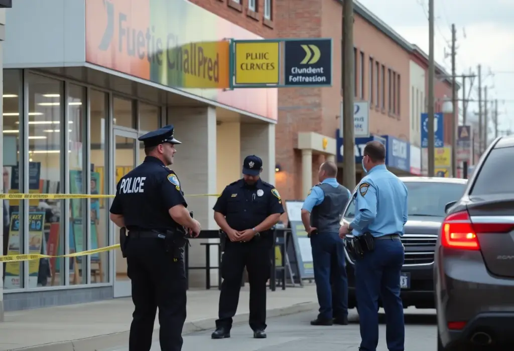 Lexington Police Department officers at the scene of theft investigation