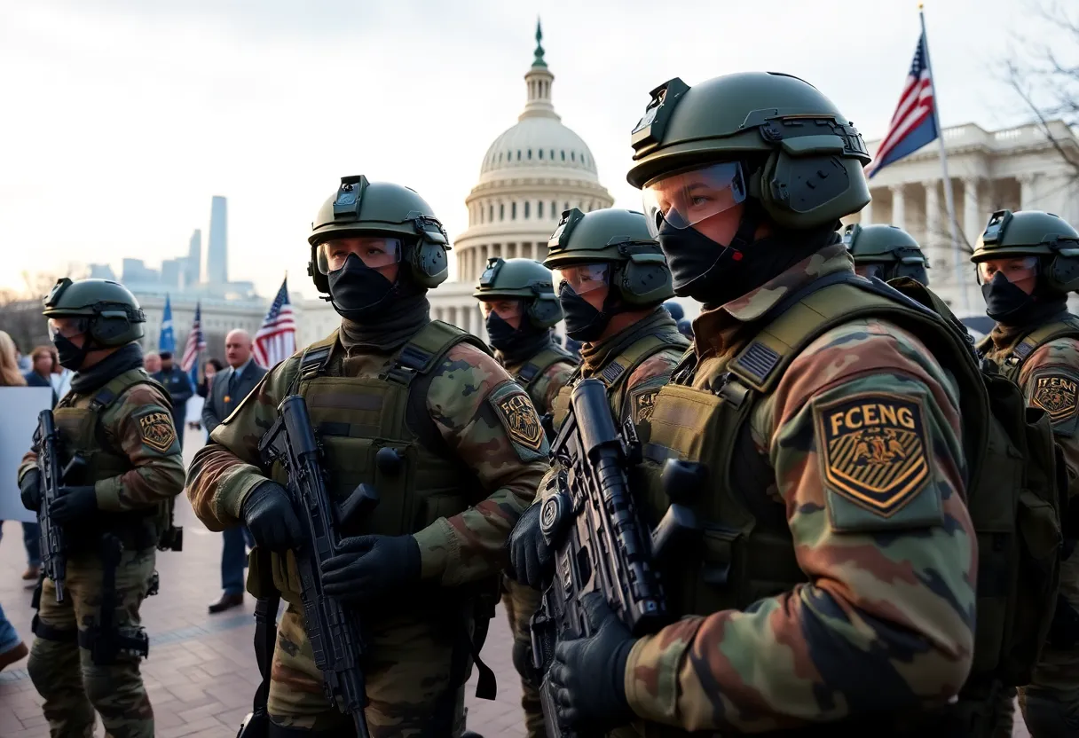 National Guardsmen stationed at Capitol building during protests